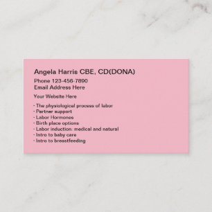 Doula Midwife Services Business Card