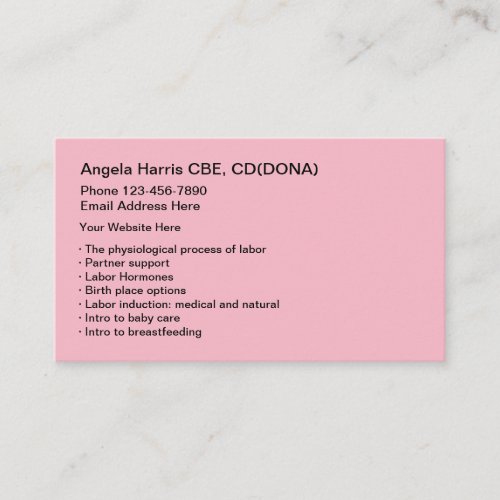 Doula Midwife Services Business Card