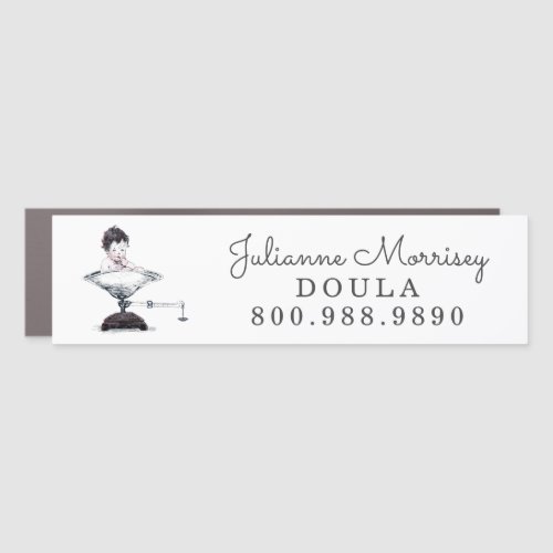 Doula Midwife Vintage Baby On Scale Business Car Magnet