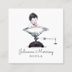 Doula Midwife Vintage Baby On Scale Business Card