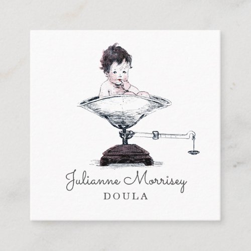 Doula Midwife Vintage Baby On Scale Business Card