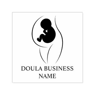 Doula Minimalist Mother and Baby Silhouette Self-inking Stamp