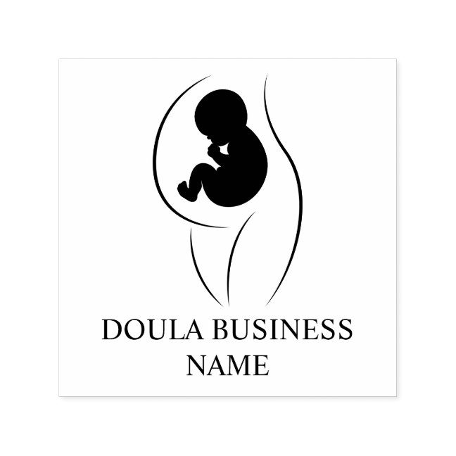 Doula Minimalist Mother and Baby Silhouette Self-inking Stamp