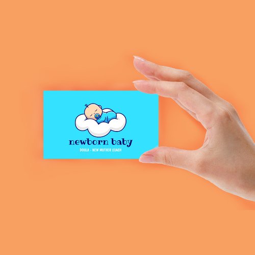 Doula New Baby Sleeping on Cloud Business Card