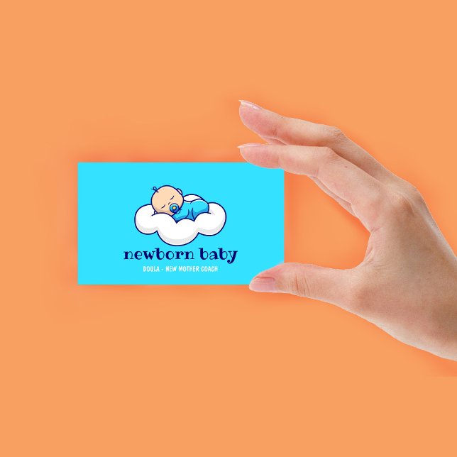 Doula New Baby Sleeping on Cloud Business Card (Doula New Baby Sleeping on Cloud Business Card)