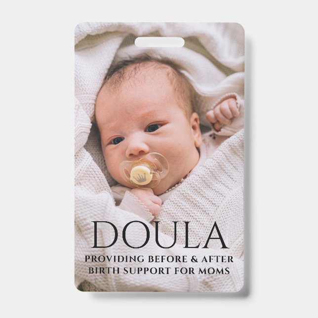 Doula Photo Birth Support Name Badge (Front)
