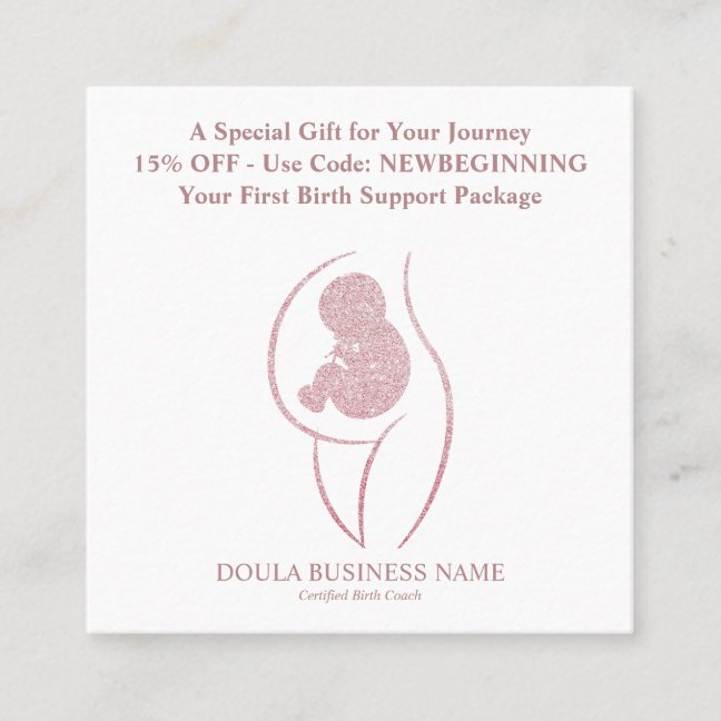 Doula Pregnancy Minimalist Mother and Baby Discount Card