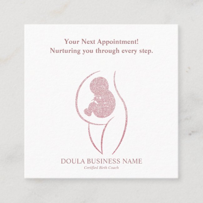 Doula Pregnancy Minimalist Mother Baby Appointment Card