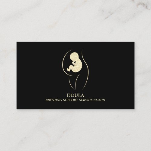 Doula Pregnancy Nurse Midwife Birth Coach gold Business Card