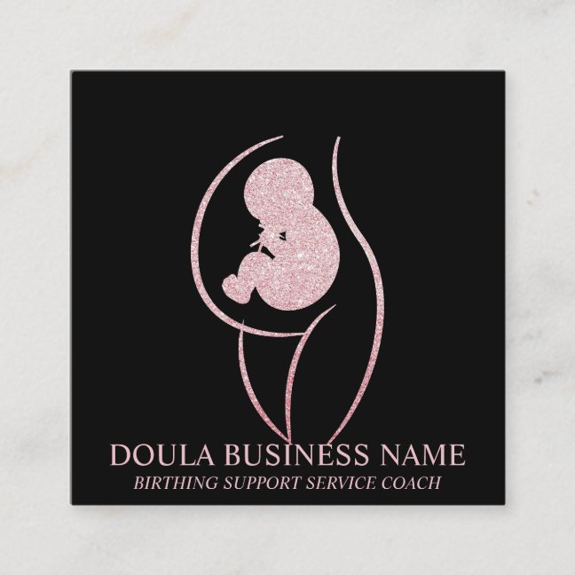 Doula Pregnancy Nurse Mom Birth Coach New Baby Square Business Card