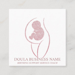 Doula Pregnancy Nurse Newly Mom Birth Coach Baby Square Business Card