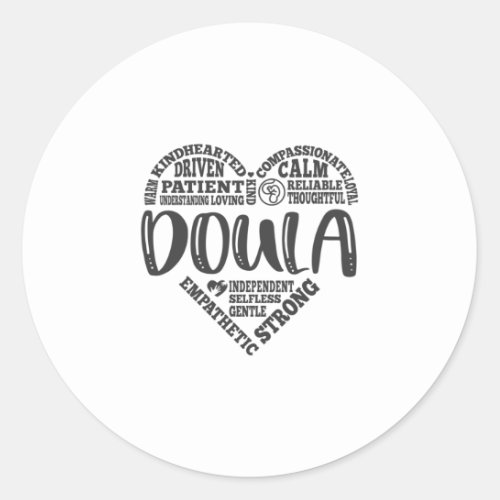 Doula pregnancy support childbirth classic round sticker