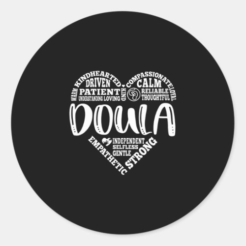 Doula pregnancy support childbirth classic round sticker