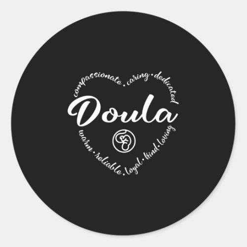 Doula pregnancy support childbirth classic round sticker