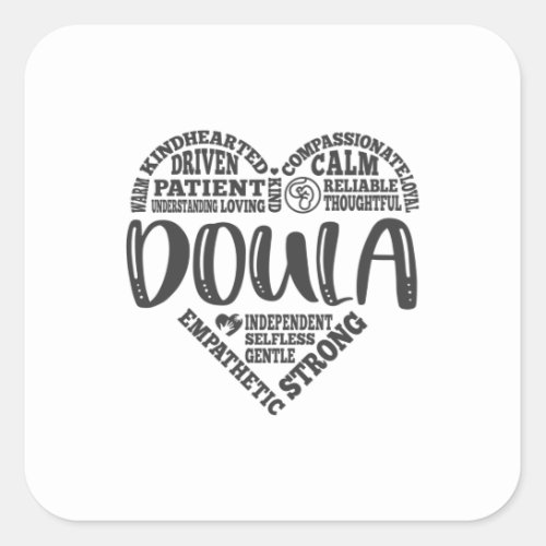 Doula pregnancy support childbirth square sticker