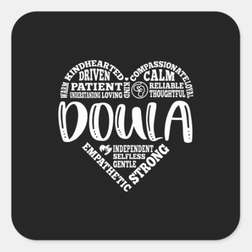 Doula pregnancy support childbirth square sticker