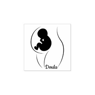 Doula Pregnant Rubber Stamp