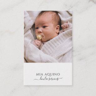 Doula Services Baby Photo Business Card