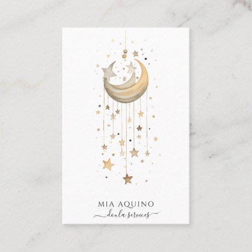 Doula Services Moon And Stars Business Card