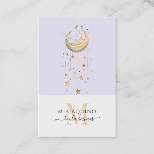 Doula Services Moon And Stars Business Card