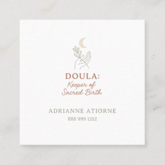 Doula simple elegant minimalistic square business card