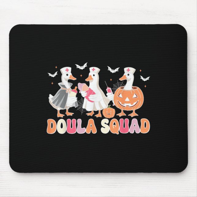 Doula Squad Goose Spooky Halloween Lactation Consu Mouse Pad (Front)