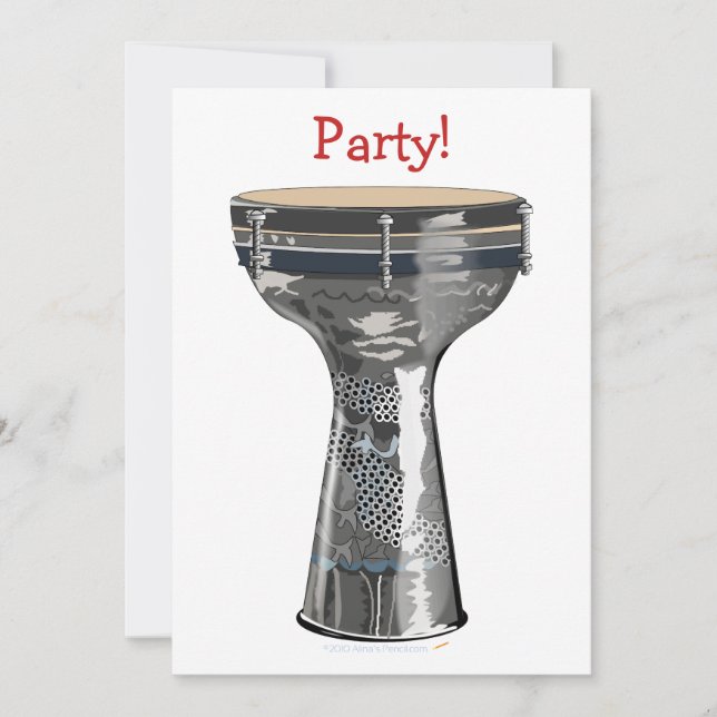 Doumbek Drum Party Invitations Darbuka Tombak (Front)