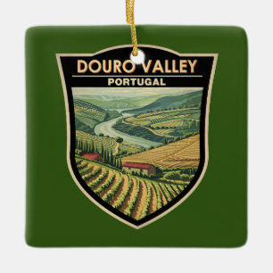 Douro Valley Portugal Travel Art Vintage Ceramic Ornament