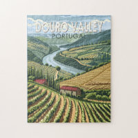 Douro Valley Portugal Travel Art Vintage