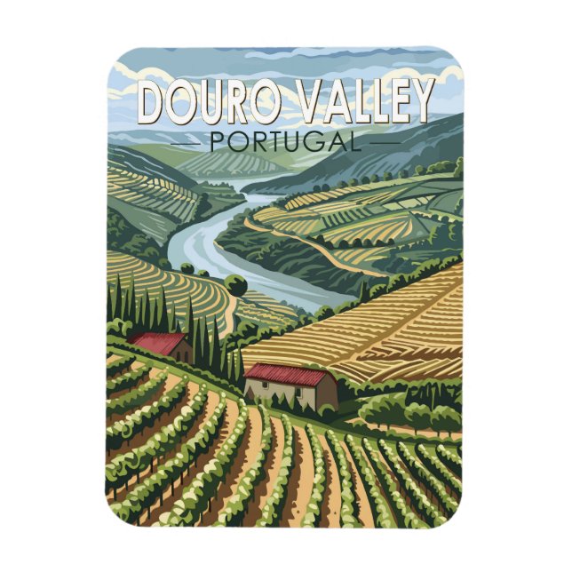 Douro Valley Portugal Travel Art Vintage Magnet (Vertical)