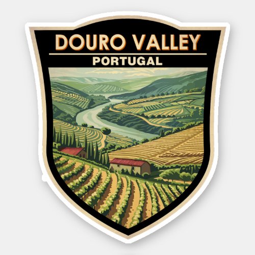 Douro Valley Portugal Travel Art Vintage Sticker