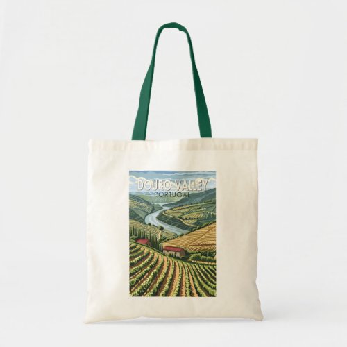 Douro Valley Portugal Travel Art Vintage Tote Bag