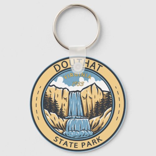 Douthat State Park Virginia Badge Keychain