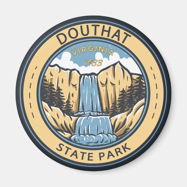 Douthat State Park Virginia Badge Magnet (Front)