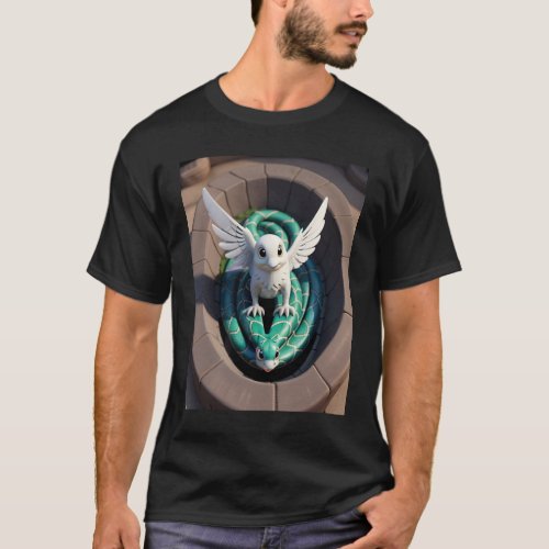 Dove Amidst Yin_Yang Serpents dark t _shirt  T_Shirt