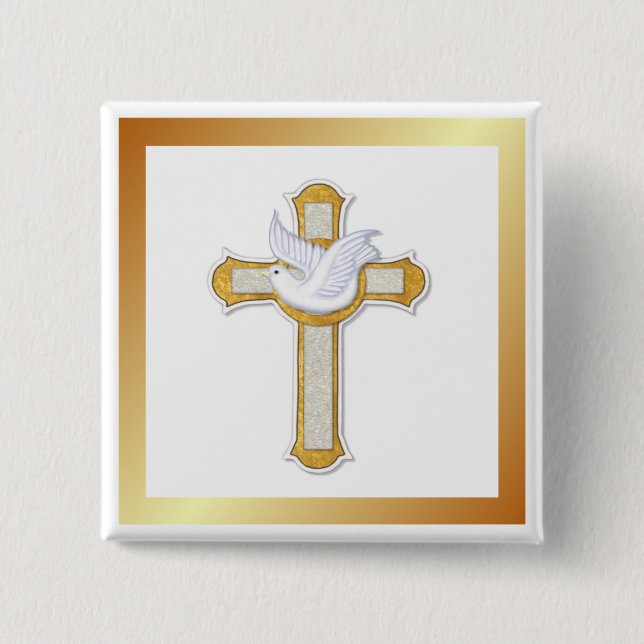 Dove and Cross Button (Front)