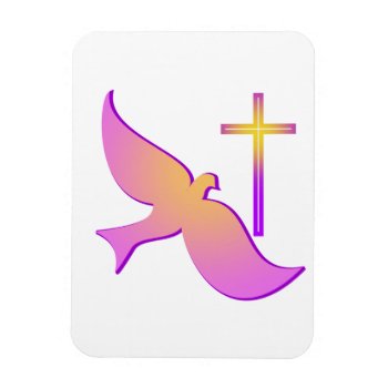 Dove And Cross Fridge Magnet by charlynsun at Zazzle