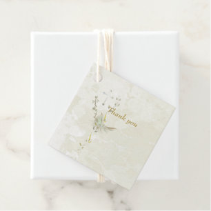 Dove and golden leaves  favor tags 