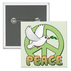 Peace Dove Square Button