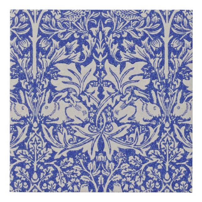 Dove and Rabbit, William Morris Faux Canvas Print (Front)