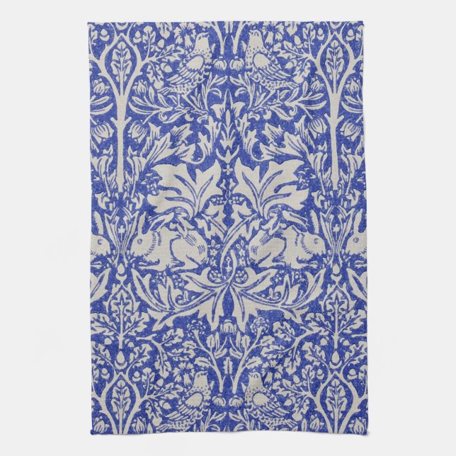 Dove and Rabbit, William Morris Kitchen Towel (Vertical)