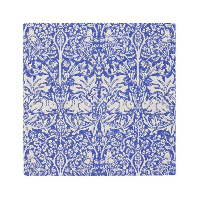Dove and Rabbit, William Morris Metal Print (Front)