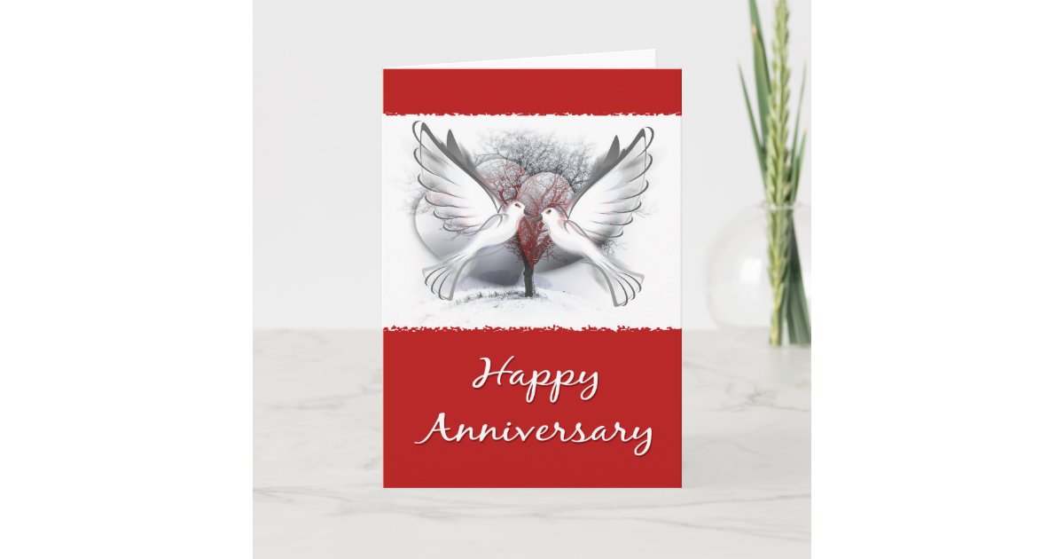 Happy 60th Anniversary Card Diamond, 2 Love Birds, Zazzle