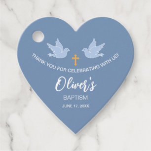 Dove baptism favor tags