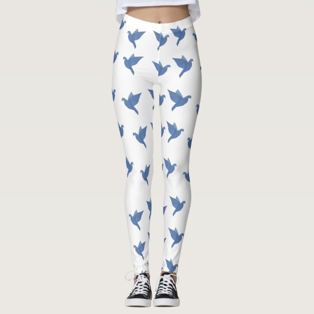Dove, Bird art, Pigeons Leggings (Front)