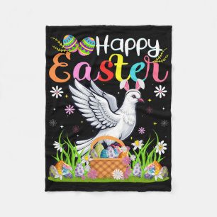 Dove Bird Happy Easter Egg Hunt Bunny Ear Dove Eas Fleece Blanket