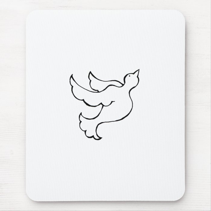 Dove bird in flight   fun simple line drawing art mouse pads