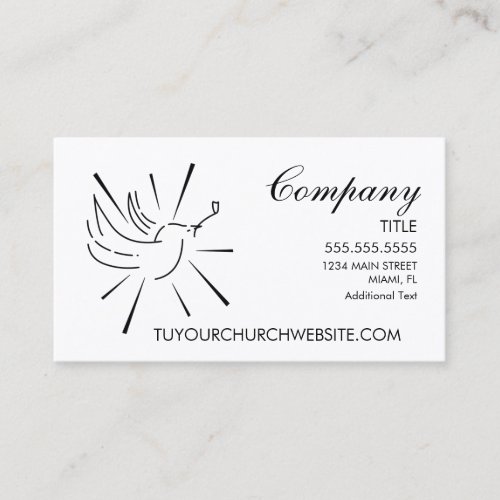 Dove Bird Logo Church Business Card