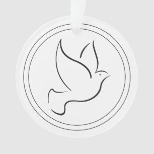 Dove Bird of Peace Christmas Personalized Photo Ornament