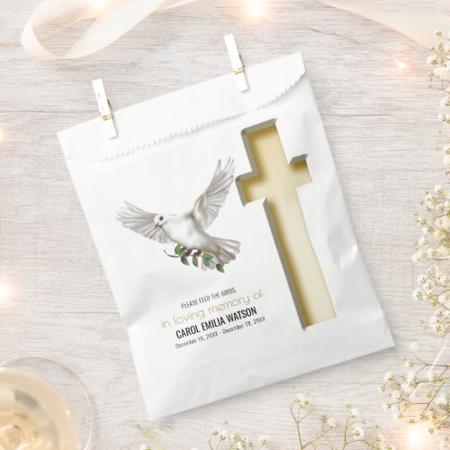 Dove Bird Seed Packet Funeral Memorial Favor Bag